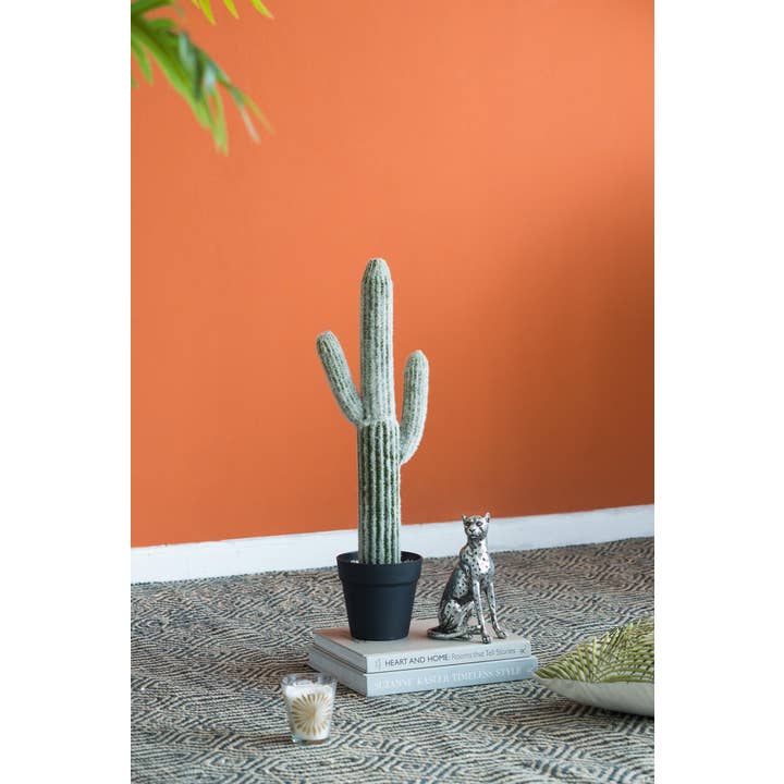 A&B Home Group Inc. - Wholesale Artificial Plant - 8x5x24.5"H Potted Faux Saguaro Cactus - White/Green7