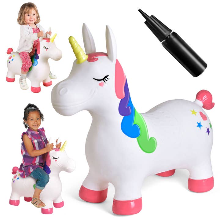 Fun Little Toys - Wholesale Inflatable Toy - Kids & Baby - 20.5 Inches Bouncy Horse Hopping Unicorn