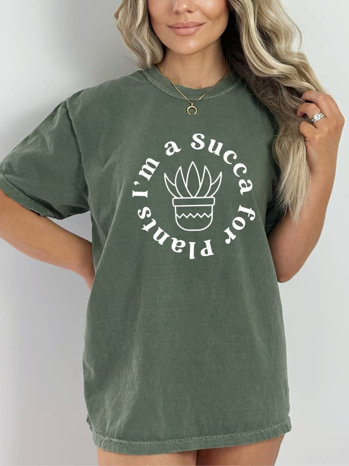 I"m a Succa For Plants Shirt - Grafisk T-shirt for engroshandel hos Desert Raine