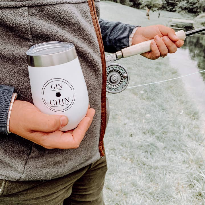 GIN CHIN – wholesale Insulated mug/tumbler – Gin Chin 12Oz Insulated, Stainless Steel Tumbler - White4