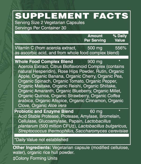 HUA Wellness - Wholesale Oral Supplement/Vitamin - Whole Food Vitamin C + Probiotics3