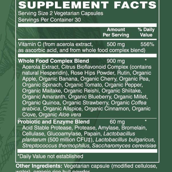 HUA Wellness - Wholesale Oral Supplement/Vitamin - Whole Food Vitamin C + Probiotics3