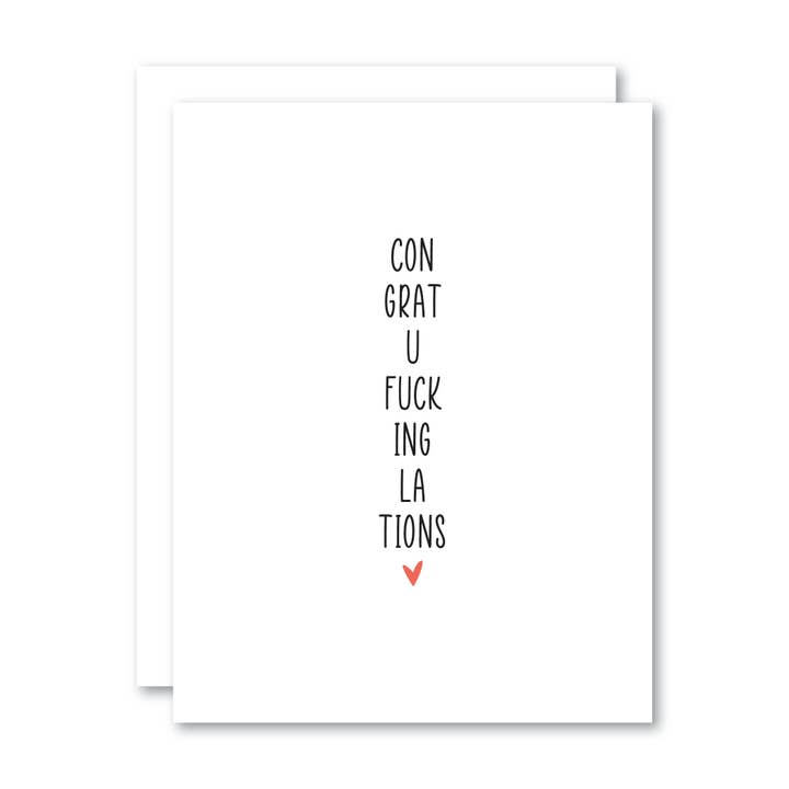 Congratufuckinglations/Cartão por atacado de Stevie + Bean Paperie