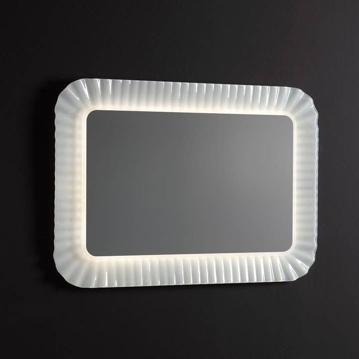 Espelho com Moldura em Vidro Fundido Ondulado e Luz LED por atacado de Kodicebagno Srl