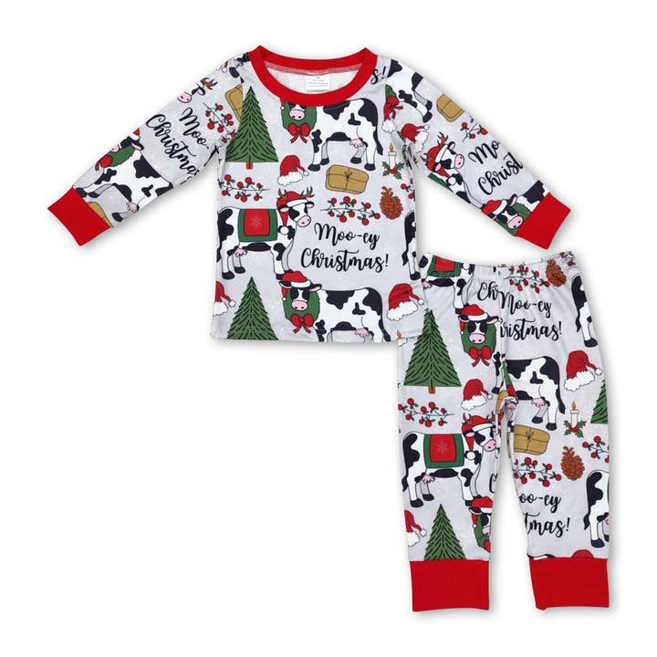 Yawoo Garments - Vente Haut et bas de pyjama – enfant - Pyjama Cows Merry Christmas pour bébés et enfants