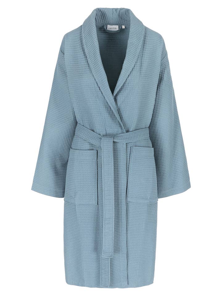 Casilin - Wholesale Robe - Unisex - Waffle Cotton - Sauna Bathrobe - Jeans Blue1