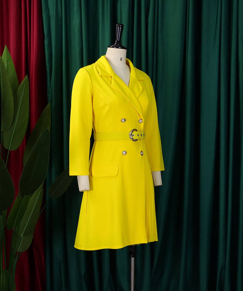 Aria Romance - Wholesale Dress - Women's - Pleated Patchwork Blazer Dress6