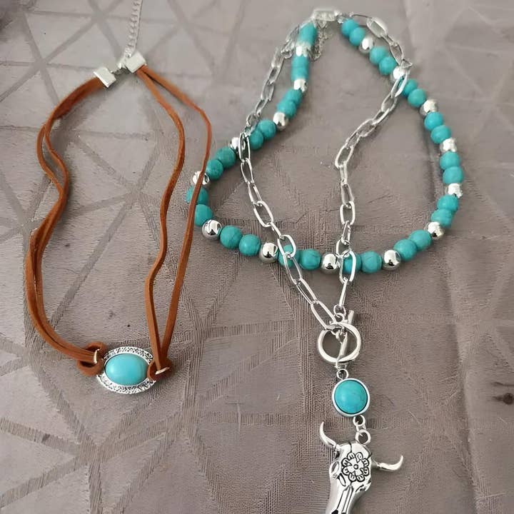 Wild & Free - Wholesale Pendant/Charm Necklace - Collar Bohemio de 3 Capas1