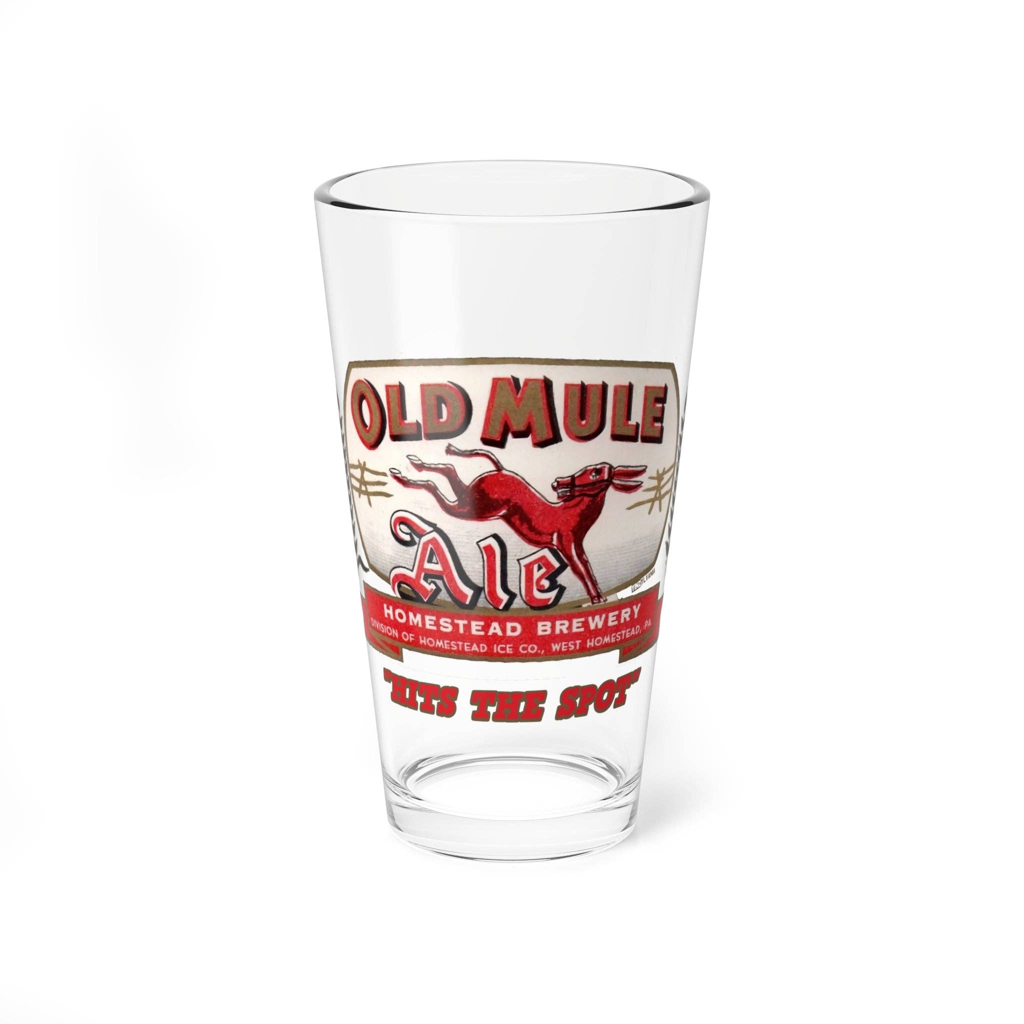 Yinzylvania - Wholesale Beer Glass/Mug - Old Mule Ale - Homestead, PA - Pint Glass, 16oz