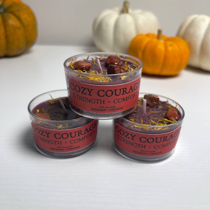 Mystic Showers - Wholesale Jar/Filled Candle - Crystal Candle Ritual Intention Collection with Botanicals 9