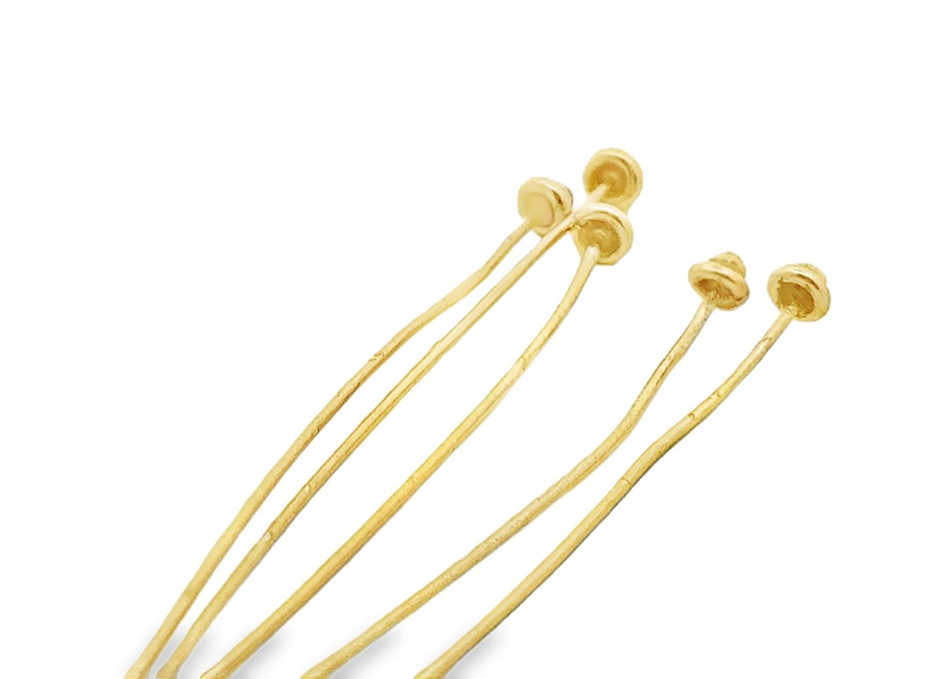 Purity Beads – material para artesanato por atacado – Alfinete de Cabeça com Acabamento Dourado 50 pcs Alfinetes de Cabeça Simples Margarida 22 Gauge, Acabamento Dourado Tamanho 3"3