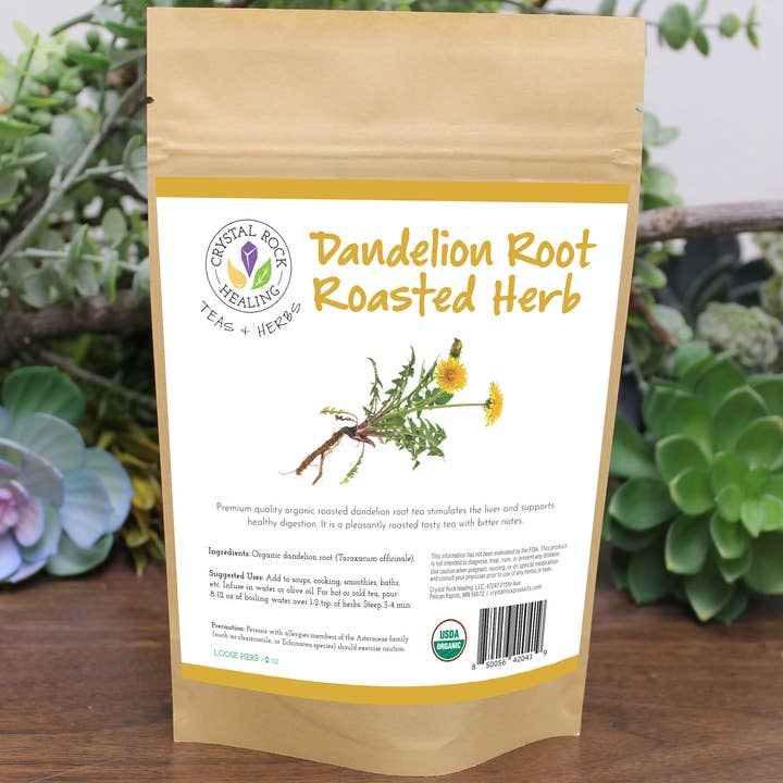 Crystal Rock Healing, LLC - Wholesale Health/Detox Tea - Dandelion Roasted Root Herb 2oz Organic