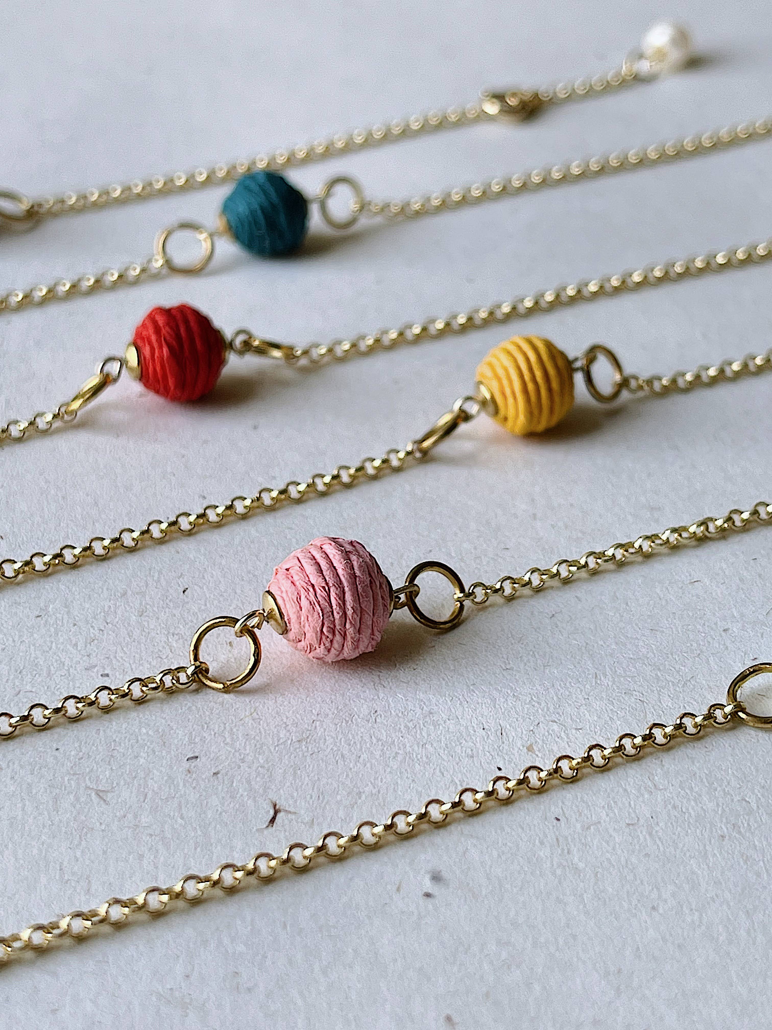 Cartalana – Pulseira de elo e corrente por atacado – Pulseiras “Bubble” em ouro antigo com fio de papel1