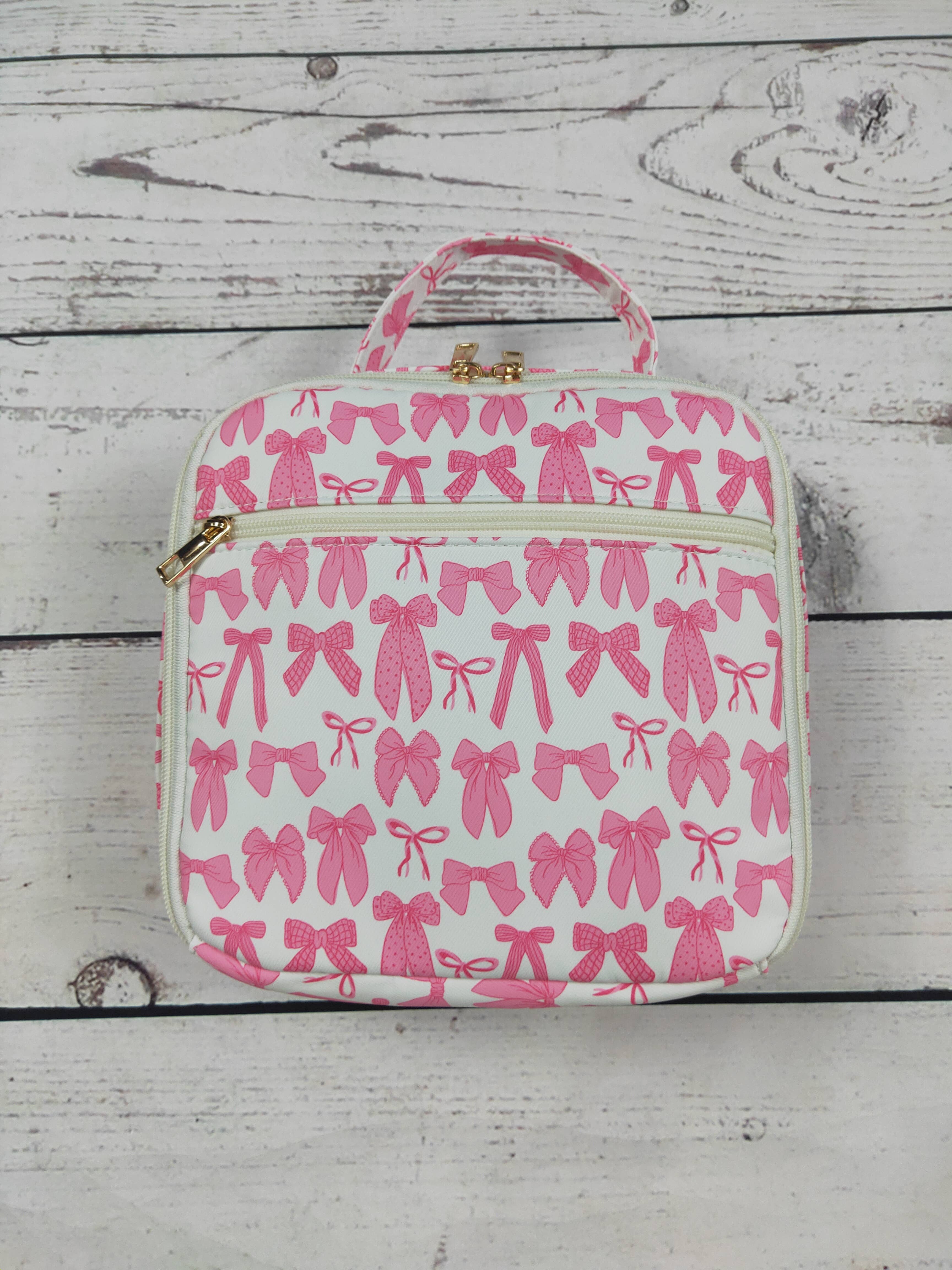 sassy kids palace - Wholesale Lunch Bag/Box - Kids - Bow Printed Canvas Lunch Boxes Bag