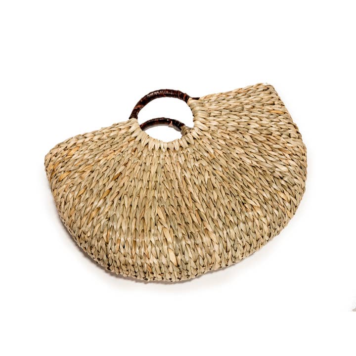 SOHUMAN – Großhandel Tragetasche – Damen – Geflochtener Korb mit rundem braunem Griff aus Raffia und Leder9