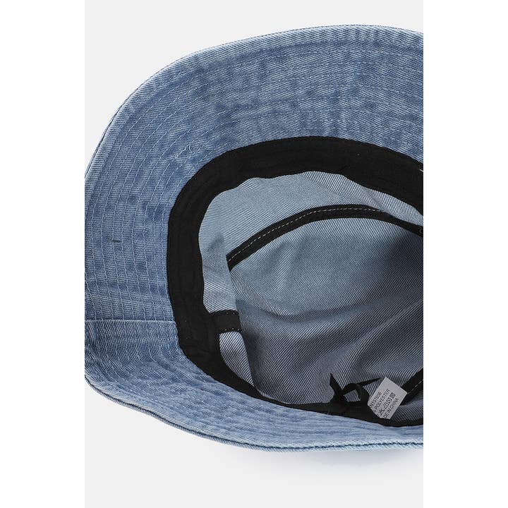 Collections by Fame Accessories - Wholesale Bucket Hat - Women's - Two Tone Denim Bucket Hat3