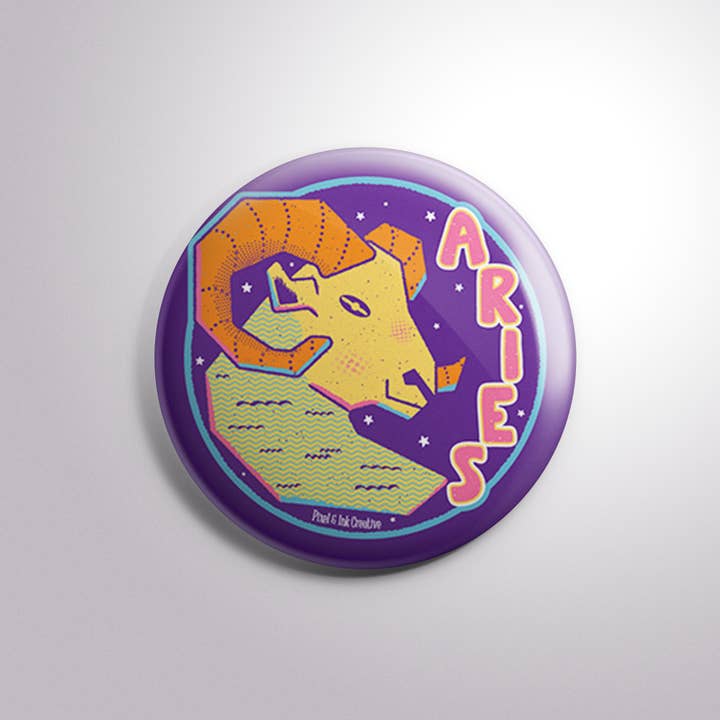 Pixel & Ink Creative - Wholesale Lapel Pin/Button - Zodiac 1.5" Buttons