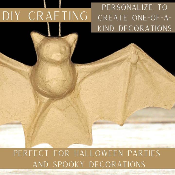 Factory Direct Craft - Vendita all'ingrosso Cartapesta - Pipistrello di Halloween in cartapesta preconfezionato e non finito - 21,5 cm x 10 cm7