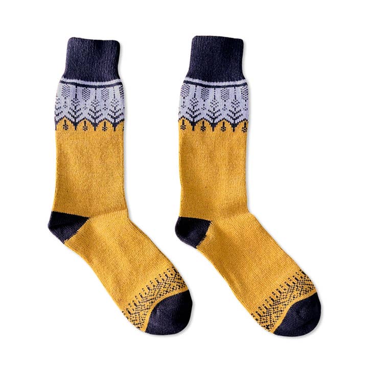 Nordic Wools - Vente Chaussettes – unisexe - Chaussettes Nordiques en Laine Mérinos PERFORM™ (Printemps - Jaune) - Unisexe0