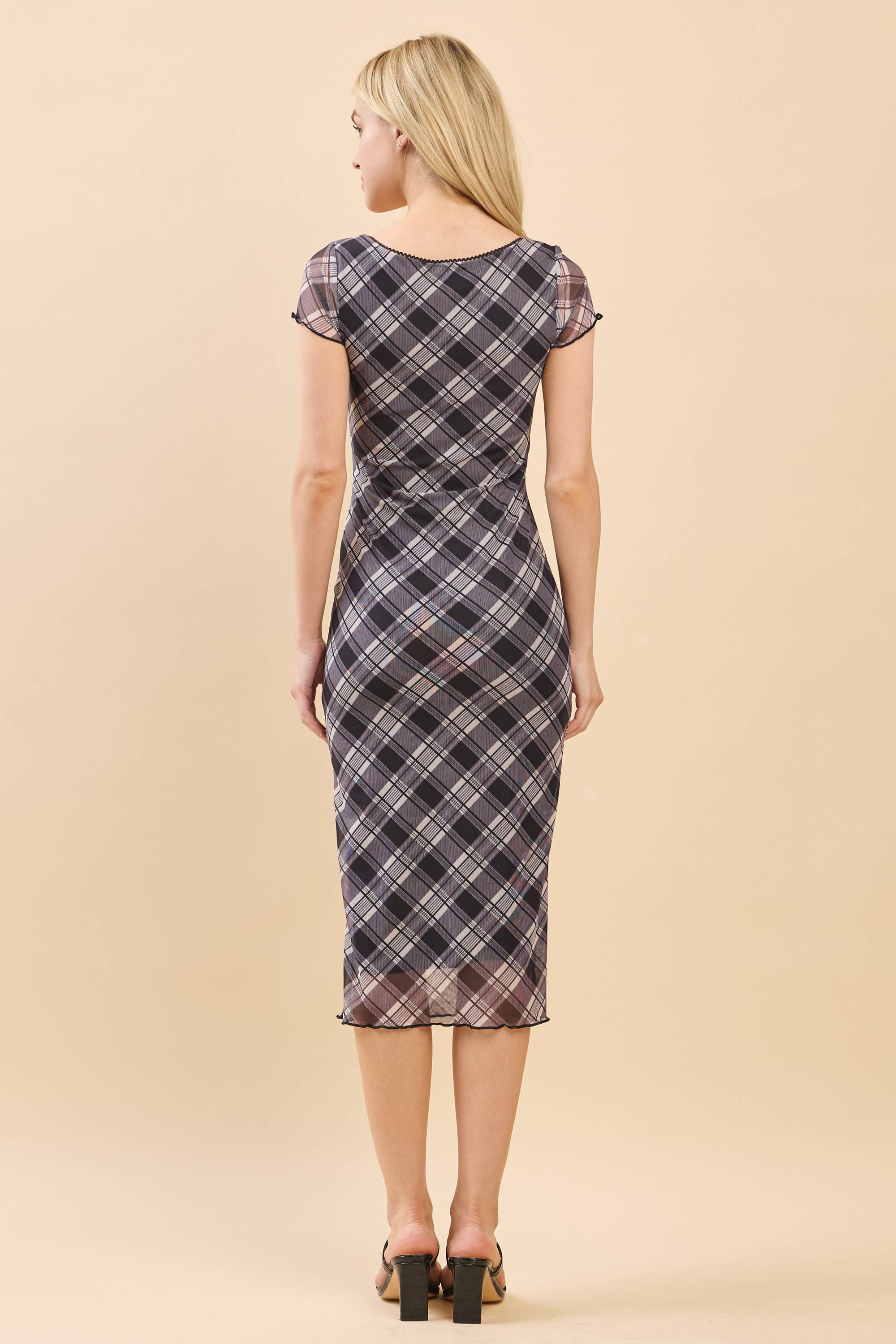 Heart & Hips - Vente Robe – femme - LD56421P - ROBE MIDI IMPRIMÉE À ENCOLURE CARRÉE ET DOUBLURE COMPLÈTE10