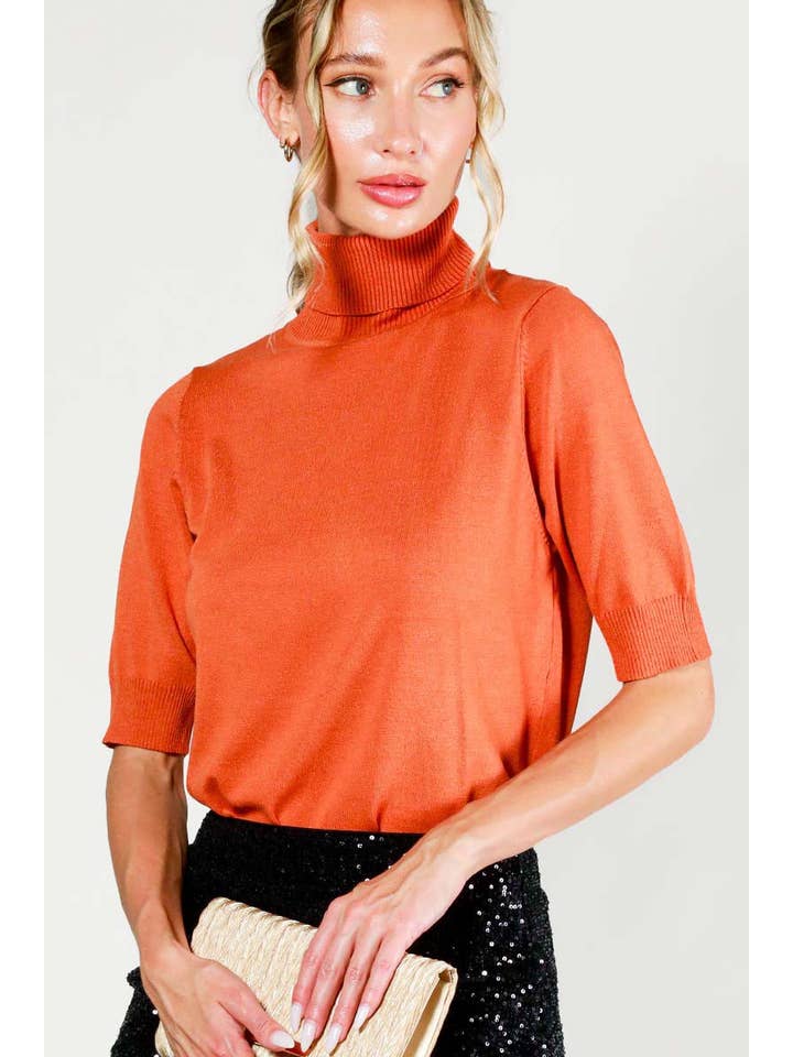 Vine & Love - Vendita all'ingrosso Maglione tricot - Donna - Maglione a collo alto con maniche al gomito VT81579-5