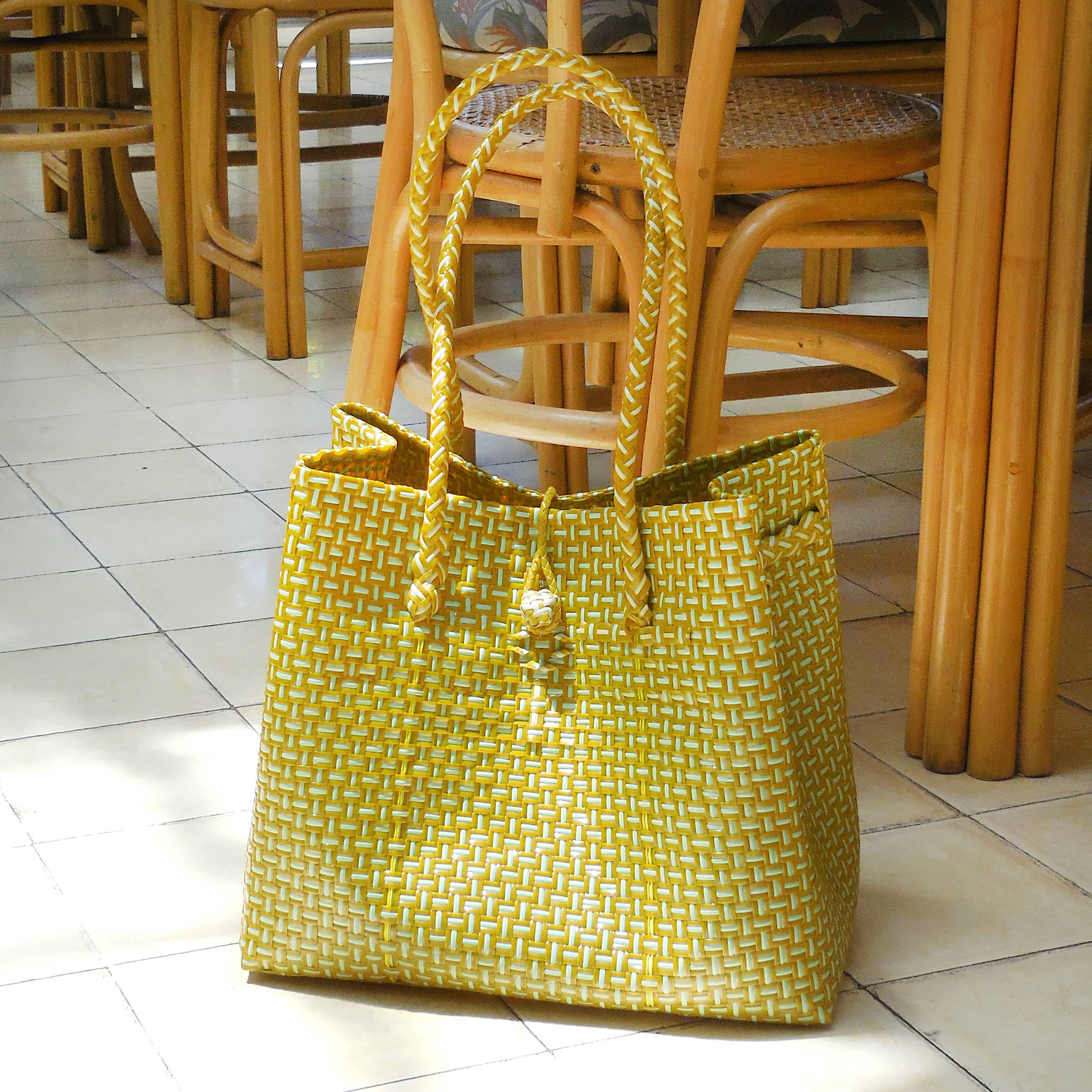 100 HANDWOVEN RECYCLED PLASTIC TOTE Summer Bag Beach Bag Mexican Bag  Oaxaca  eBay