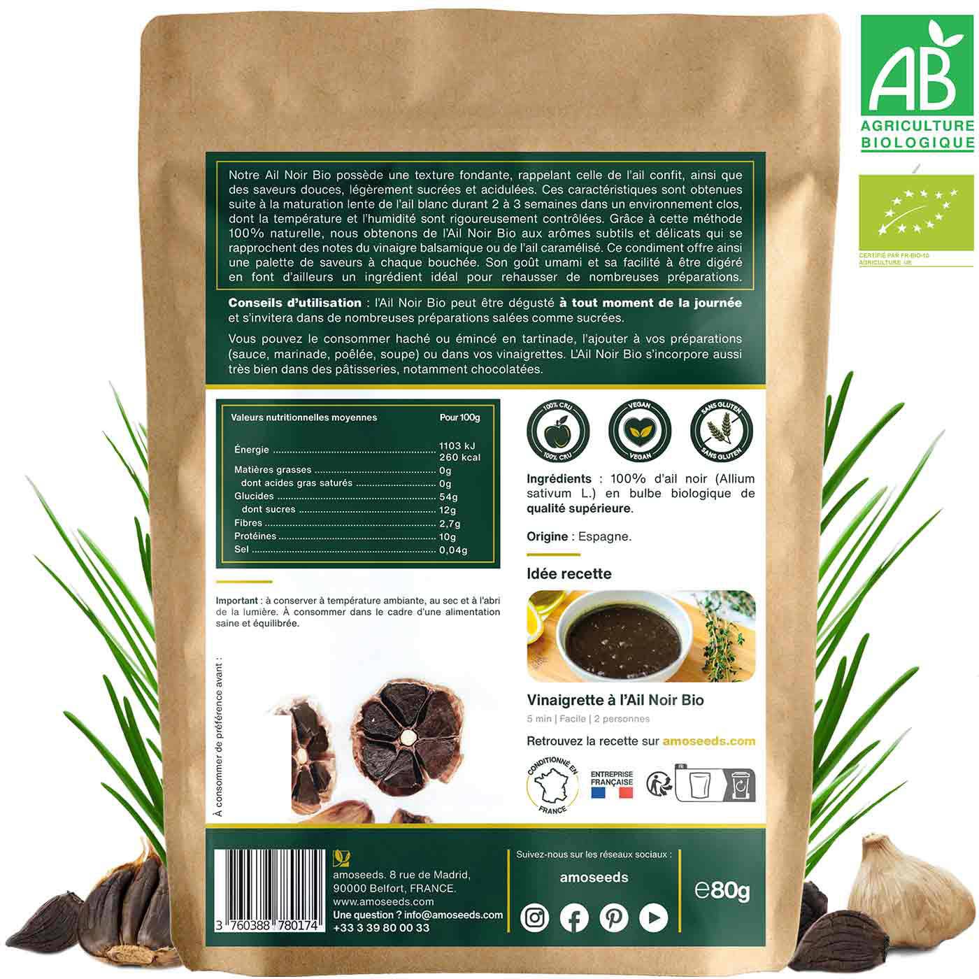 Amoseeds – Großhandel Gewürze – Bio Schwarzer Knoblauch | 2 ganze Knollen4