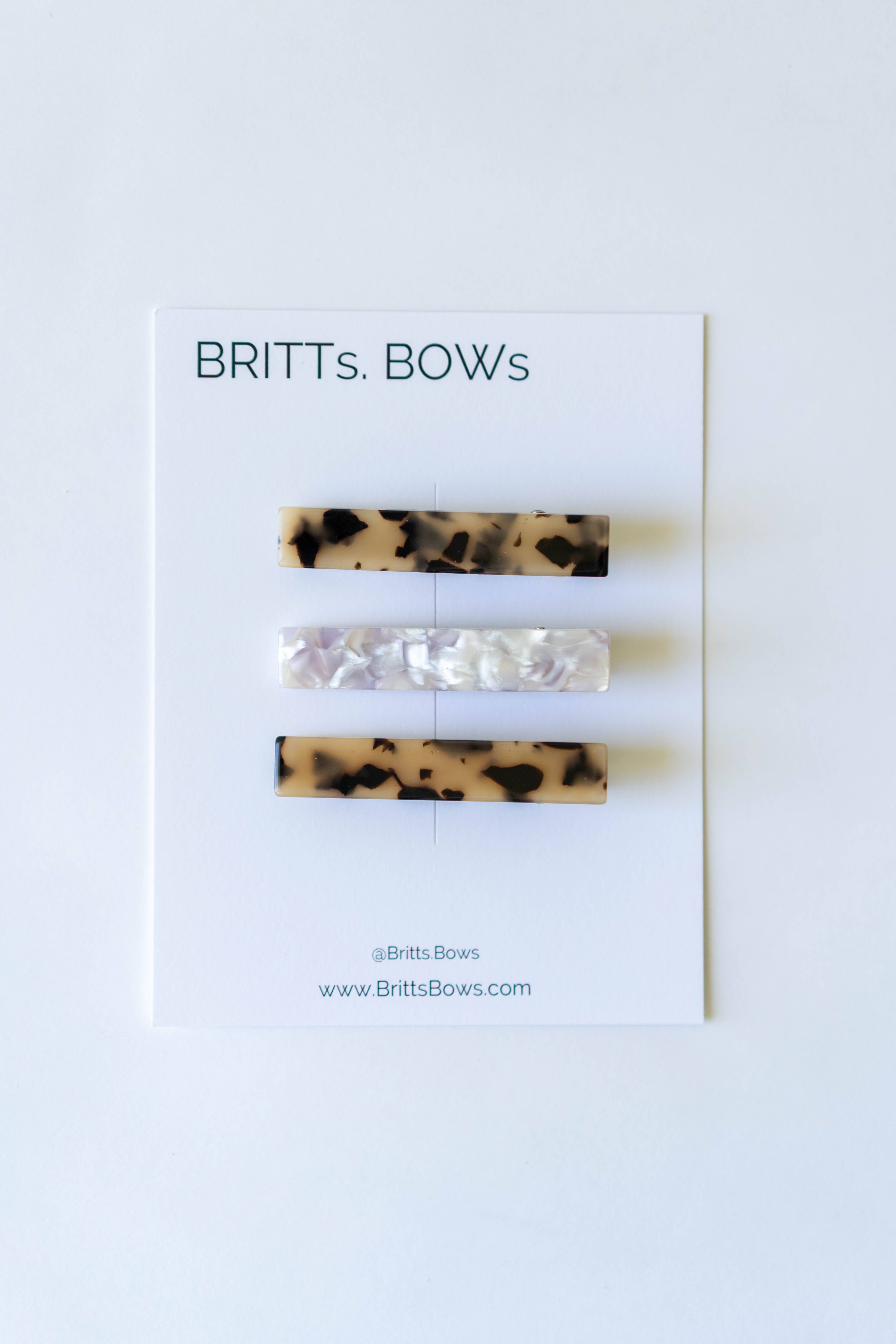 BRITTs. BOWs - Wholesale Hair Clip - Women's - Single Bar Clips- Set of 20