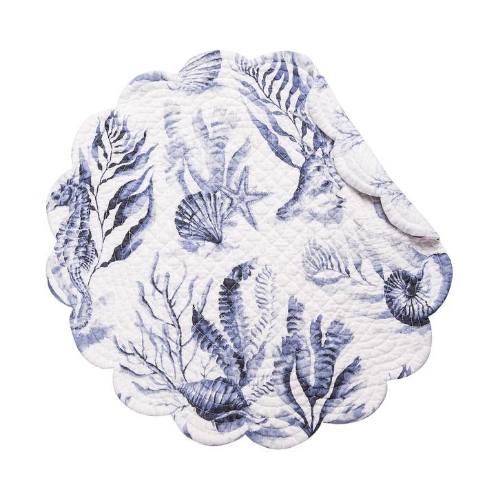 Coastal Midnight Lagoon Round Placemat for wholesale by C&F Home