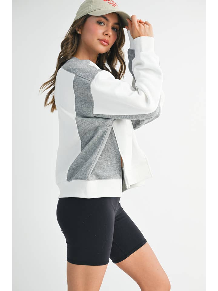 AEMI + CO - Wholesale Sweatshirt - Women's - 9106FK Colorblock Terry Pullover Sweatshirt23