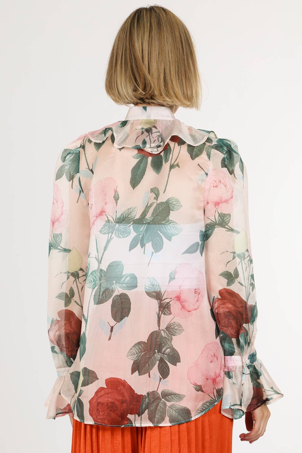 BLUMIG Bluse aus Chiffon mit Blumenmuster und Hals-Schleife PM2106 für den Großhandel auf Faire4