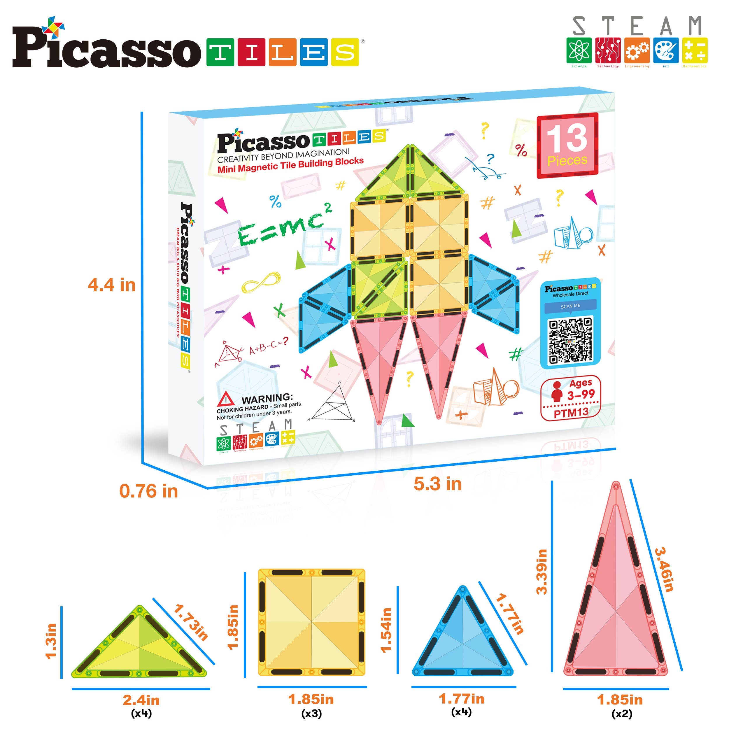 PicassoTiles - Wholesale Building Set - Kids - PicassoTiles 13pc Travel Size Magnetic Tile Building Set5