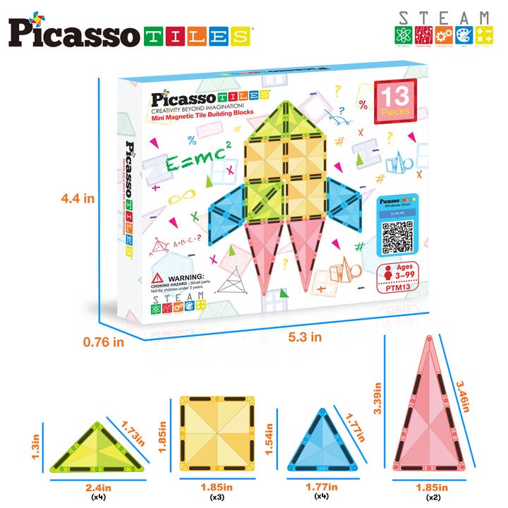 PicassoTiles - Wholesale Building Set - Kids - PicassoTiles 13pc Travel Size Magnetic Tile Building Set5