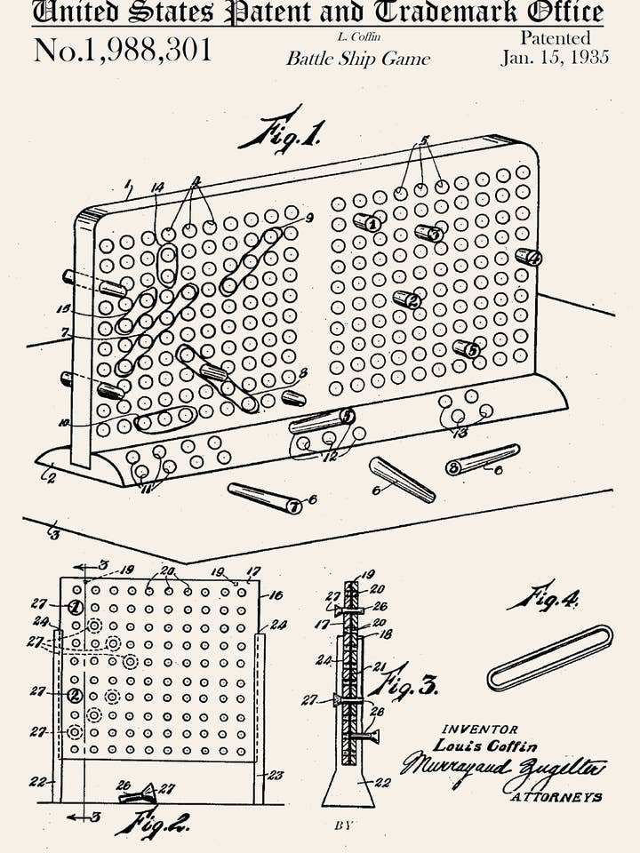 Biglietto di auguri per tutti i giorni del gioco BattleShip per la vendita all'ingrosso da parte di PATENT PRESS GREETING CARDS
