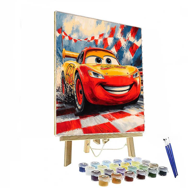 Artistry Rack - Wholesale DIY Craft Kit - Lightning McQueen Race Car Rug - Disney Inspired DIY Painting By Numbers Kit