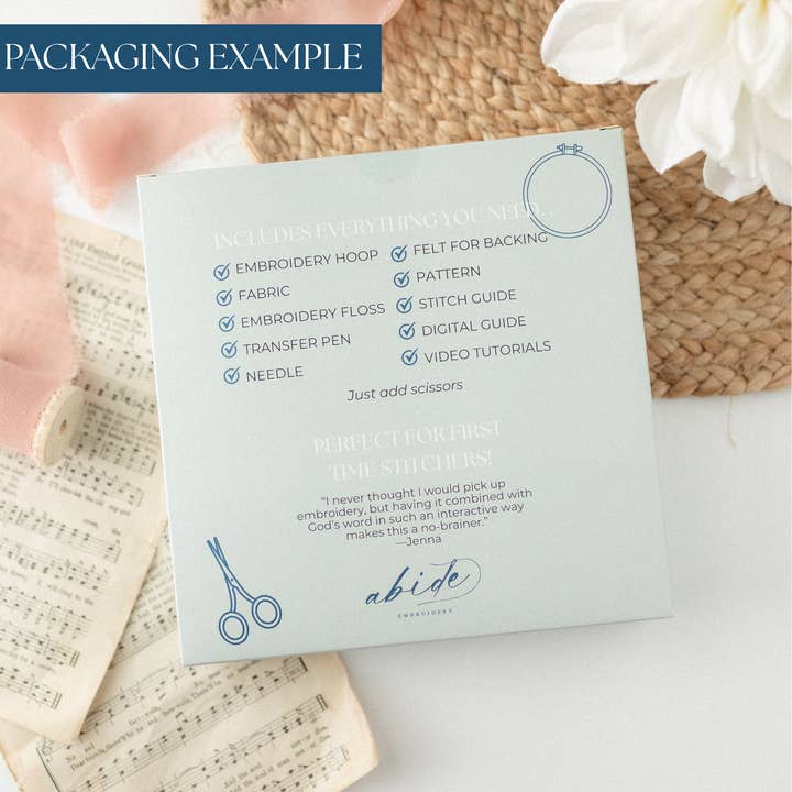 Abide Embroidery Co. - Wholesale Embroidery/Cross Stitch Supplies - “Bless the Lord O My Soul” Embroidery Kit2