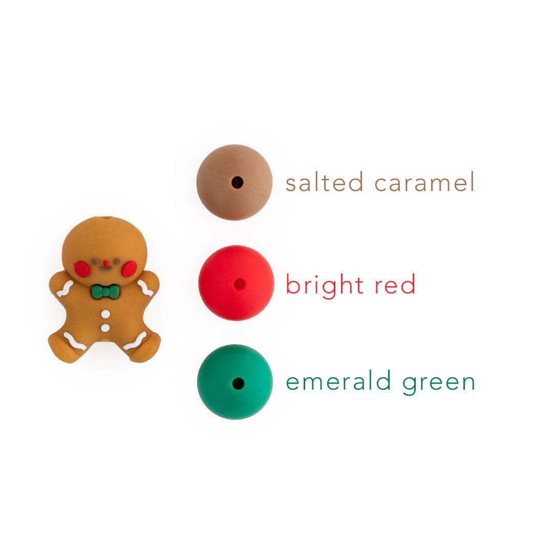 Cara & Co Silicone Craft Supply - Wholesale Craft Supplies - 3D Gingerbread Man Silicone Focal Beads1