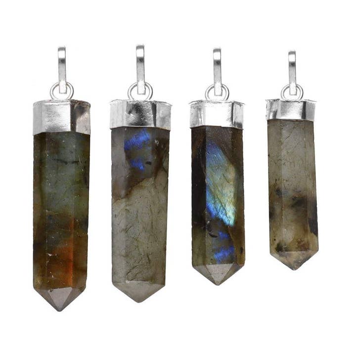 Vives de la Cortada S.L - Wholesale Individual Charm/Pendant - Labradorite Point Pendant in Silver Plating1