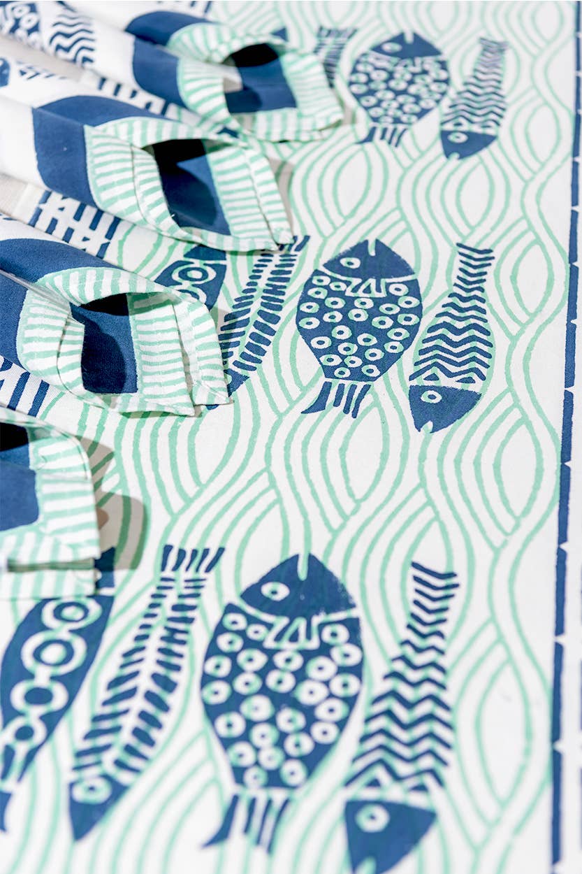 Sevya Handmade - Venta al por mayor Caminos de mesa - Camino de mesa de peces2