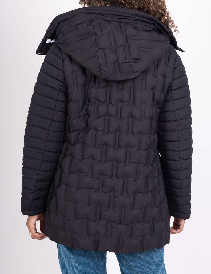 Saturne Paris - BIG SIZE EXCLUSIVE - Vendita all'ingrosso Piumino - Donna - Giacca reversibile imbottita, nera, taglie da M a 5XL1