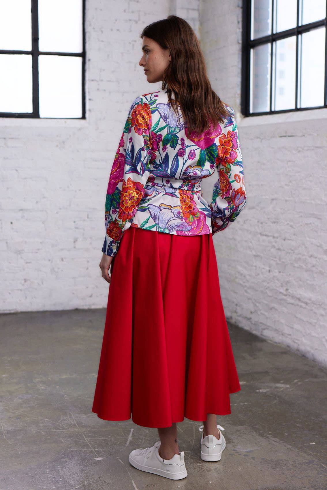 Marianna Déri GmbH – Großhandel Rock – Damen – Midirock in A-Linie Rot3