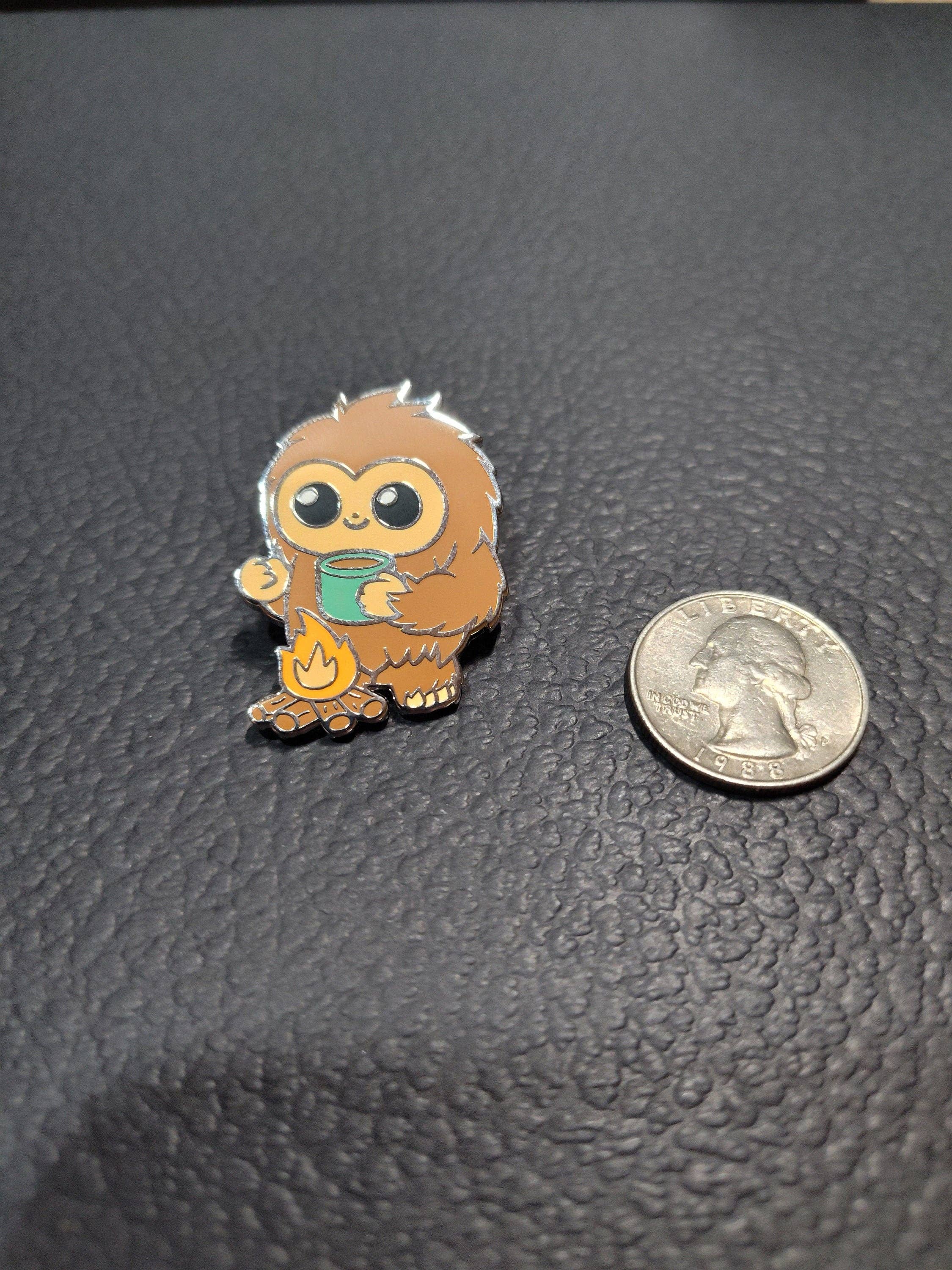 Mountain's Misfits - Wholesale Lapel Pin/Button - Bigfoot & Coffee  Enamel Pin - Sasquatch Pin1
