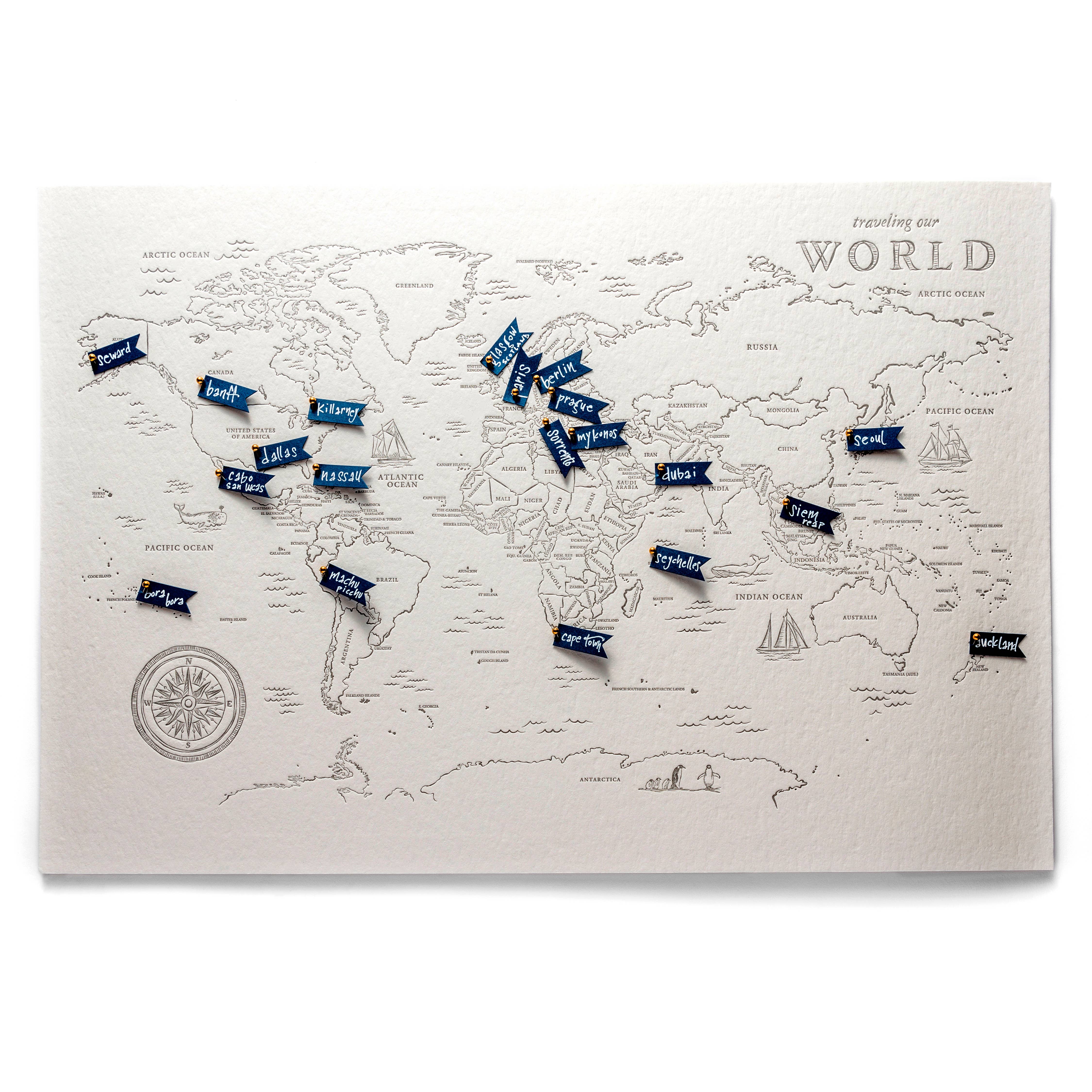 Color Box Design & Letterpress - Wholesale Map - World Travel Map3