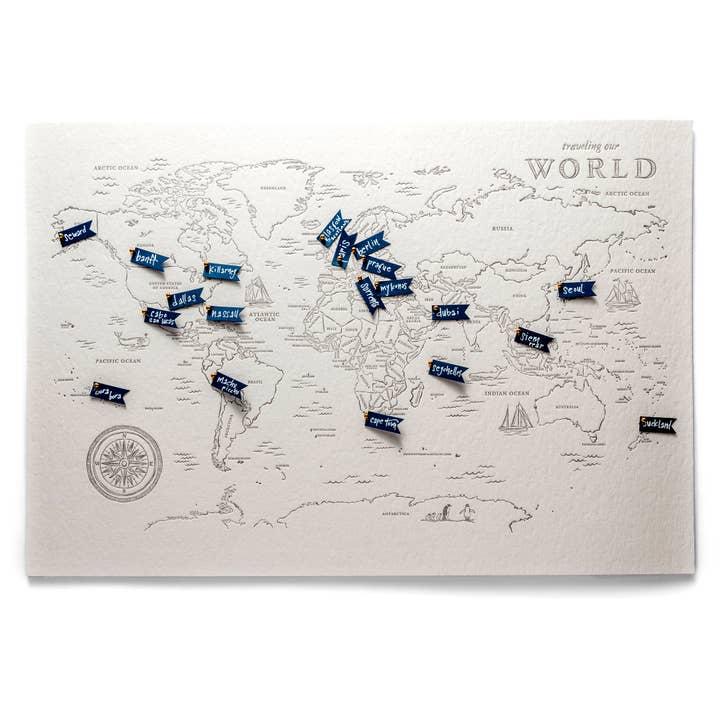 Color Box Design & Letterpress - Wholesale Map - World Travel Map3