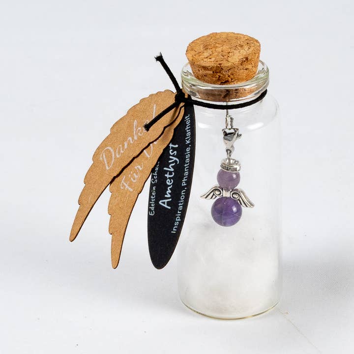 Ædelstens skytsengel ametyst i glas - Tak / Til dig for engroshandel hos RADULY