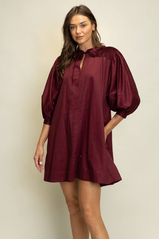 Heyson - Wholesale Dress - Women's - JOD1176 Pintuck Detail A-Line Mini Dress3