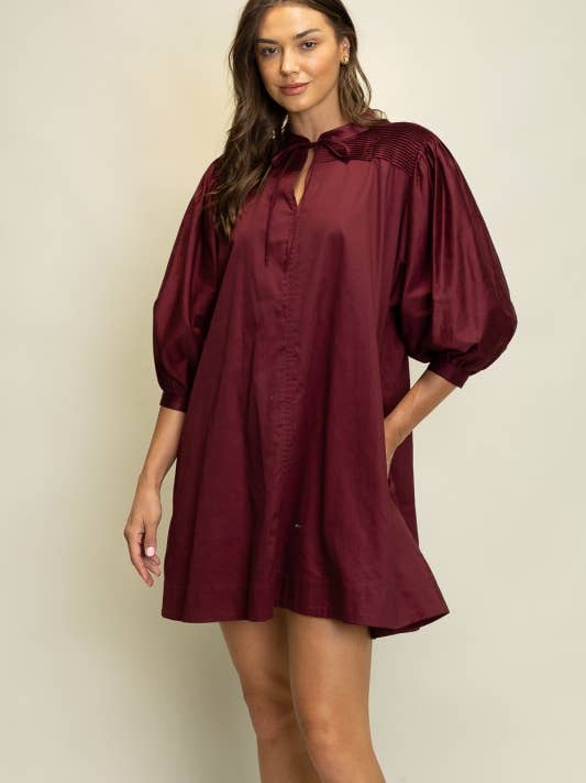 Heyson - Wholesale Dress - Women's - JOD1176 Pintuck Detail A-Line Mini Dress3