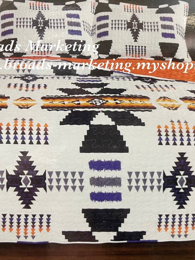 Set biancheria da letto bianco azteco per la vendita all'ingrosso da parte di Broads Market