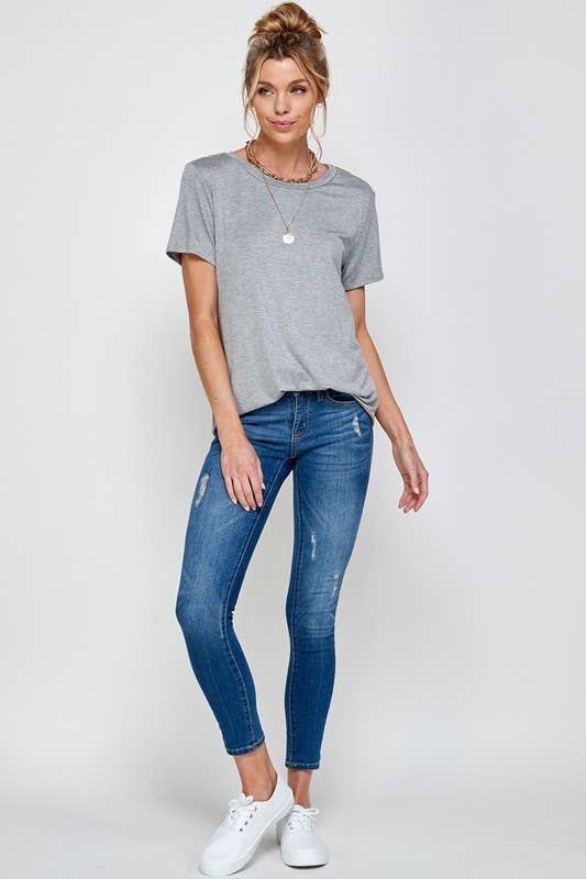 A.gain - Vendita all'ingrosso Maglietta - Donna - A.gain Top basico a maniche corte tinta unita taglie comode4