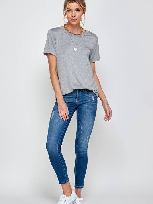 A.gain - Wholesale T-Shirt - Women's - 10733SSP07 - PLUS SIZE BASIC SOLID SHORT SLEEVE TOP4